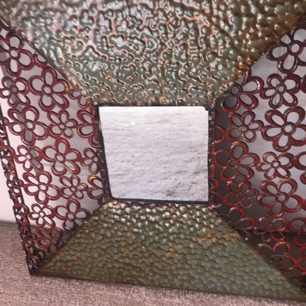 2 metal decorative mirrors